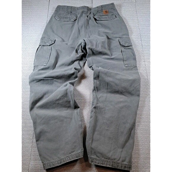 Carhartt Cargo Pants Mens 34x32 GREEN  B182 DMS Dungaree Fit Workwear Utility - Picture 5 of 7